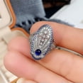 thumbnail image 5 of QQTDFG Vintage 925 Silver Rings Women Cubic Zirconia Wedding Jewelry Rings Gift Sz 6-10-Blue-9, 5 of 8