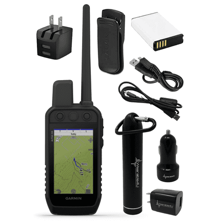 Garmin Alpha 200 Handheld Tracking and Training for Your Dogs Sun-Light Readable Touchscreen and 6 Button Design High-Sensitivity GPS with Wearable4U Power Pack Bundle