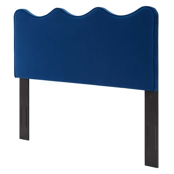 Headboard, King Size, Velvet, Blue Navy, Modern Contemporary Urban Design, Bedroom Master Guest Suite