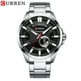 thumbnail image 2 of Silver Black Watches Men's Top Brand Curren Fashion Causal Quartz Wristwatch Stainless Steel Band Clock Male Watch Reloj Hombres - Quartz Wristwatches, 2 of 6