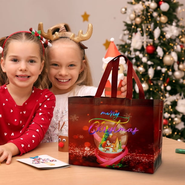 Bolsa Navideña No Tejida, Bolsa de Compras, Bolsa de Regalo de Colores, Bolsa de Regalo con Decoración Navideña