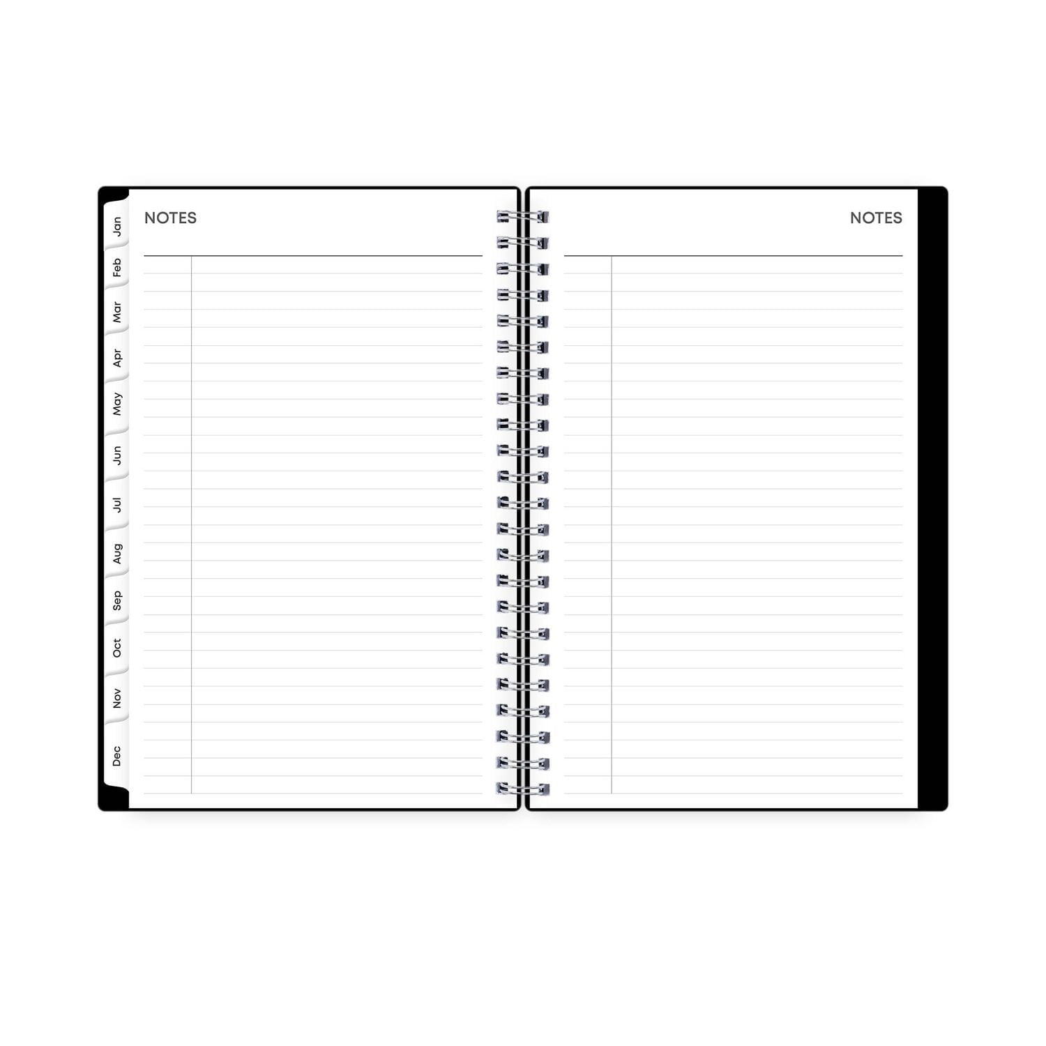 Agenda hebdomadaire/mensuel 2025, 5 po x 8 po, Blue Sky, noir uni