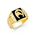 thumbnail image 1 of FB Jewels 14K Yellow Gold Simulated Onyx Mens Fashion Anniversary Ring Size 6.5, 1 of 1