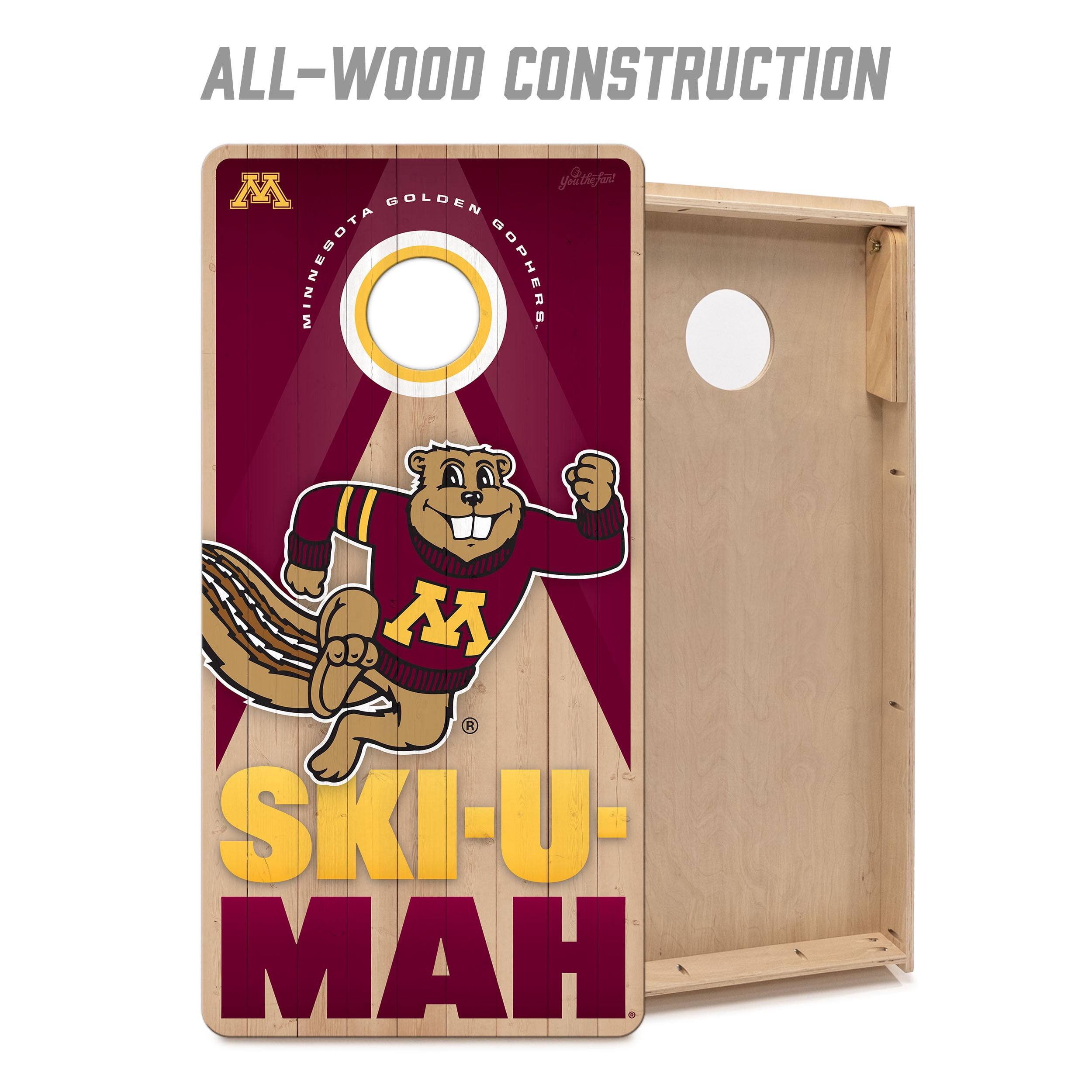 YouTheFan NCAA MN Golden Gophers 2X4 Slogan Series Cornhole NO BAGS