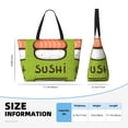 thumbnail image 4 of Fuzoiu Fresh Sushi Print Waterproof Beach Tote Bag for Women Girls with Zipper,Sandproof Pool Swim Bag,Large Capacity Beach Travel Bag for Pool Swim Travel Everyday, 4 of 7