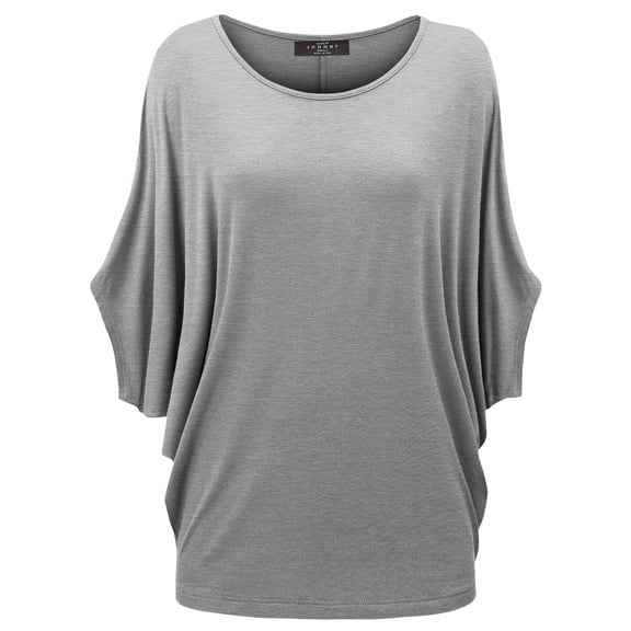 Made by Johnny Women's Scoop Neck Half Sleeve Batwing Dolman Top S HDG