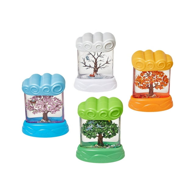 hand2mind Tubes Sensoriels Changeant de Saisons Tubes Sensoriels Anti-Stress Apprentissage Météo pour Enfants Outils Apaisants pour l'Anxiété Jouets de Soulagement du Stress Jouets d'Ergothérapie Fournitures de Coin pour Se Calmer (Ensemble de 4)