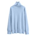 thumbnail image 4 of Chandail à Col Roulé pour Femmes, Haut Tricoté Ample, Doux, Confortable, Décontracté, Mode Hiver, Chaud, 4 of 4
