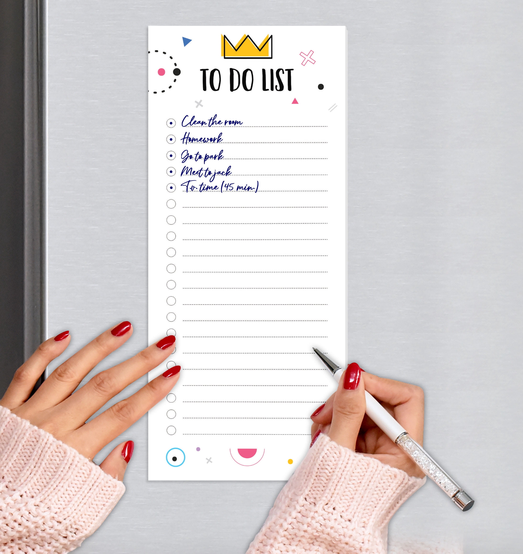 Inkdotpot Pack of 3 Magnetic Fridge To-Do List Notepads- Magnetic Memo Pads For Refrigerator-(50 Sheets Each)-6U