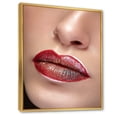 thumbnail image 3 of Close Up Lips With Professional Lipstick and Make Up 24 in x 32 in Framed Photography Canvas Art Print, by Designart, 3 of 5
