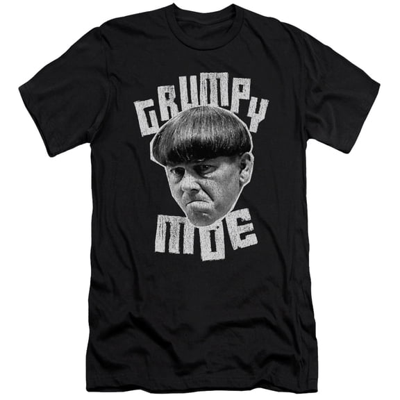 Three Stooges Grumpy Moe S/S Adult 30/1 T-Shirt Black
