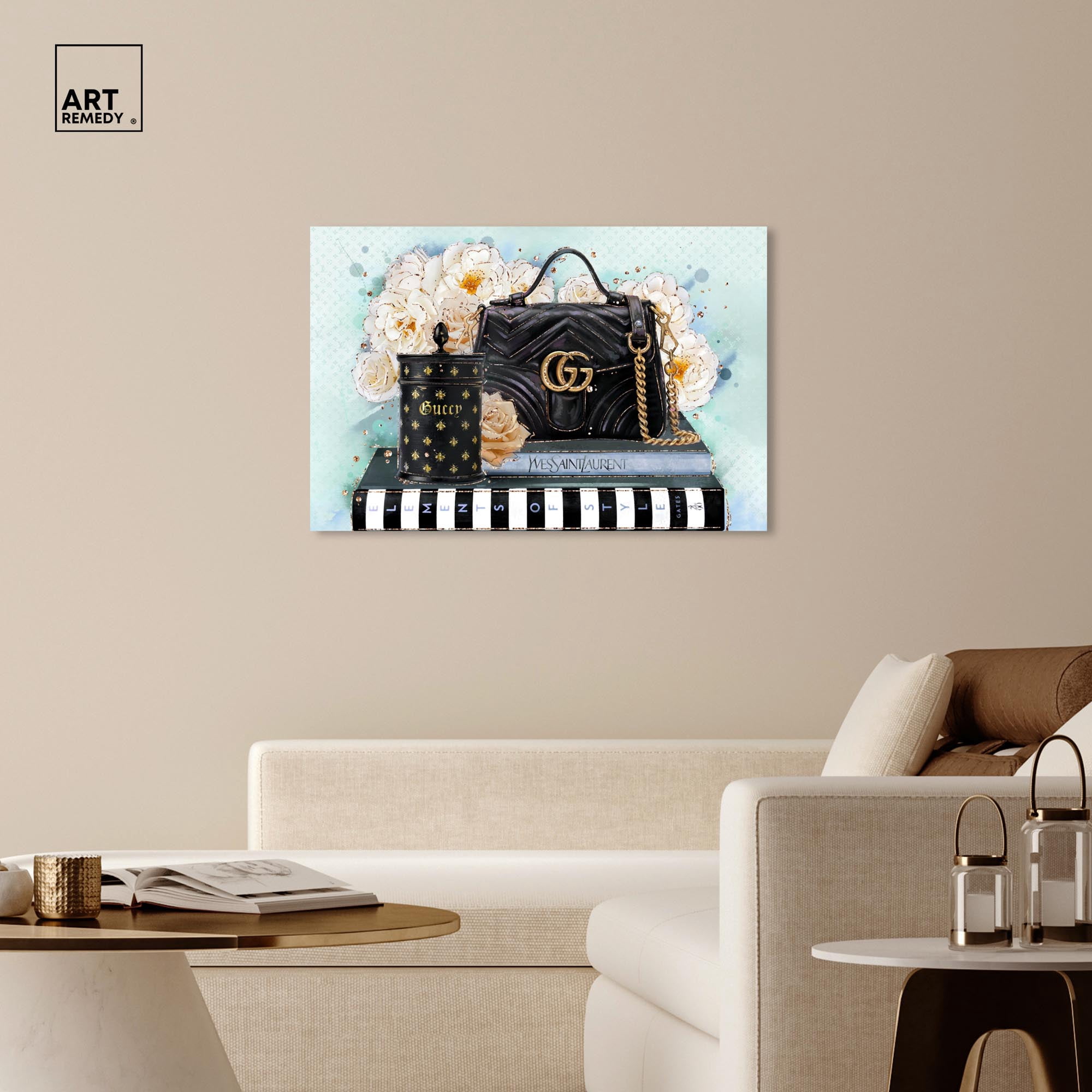 Beloved Elements Blue Canvas Fashion Art Prints by Art Remedy, Gallery Wrapped, 45" x 30"