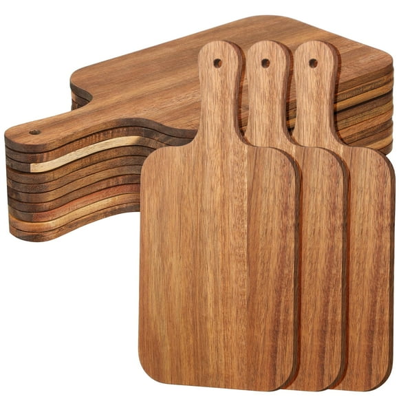 Tabla de cortar Zubebe Wood, 12 unidades, acacia, 15 x 7 cm con mango