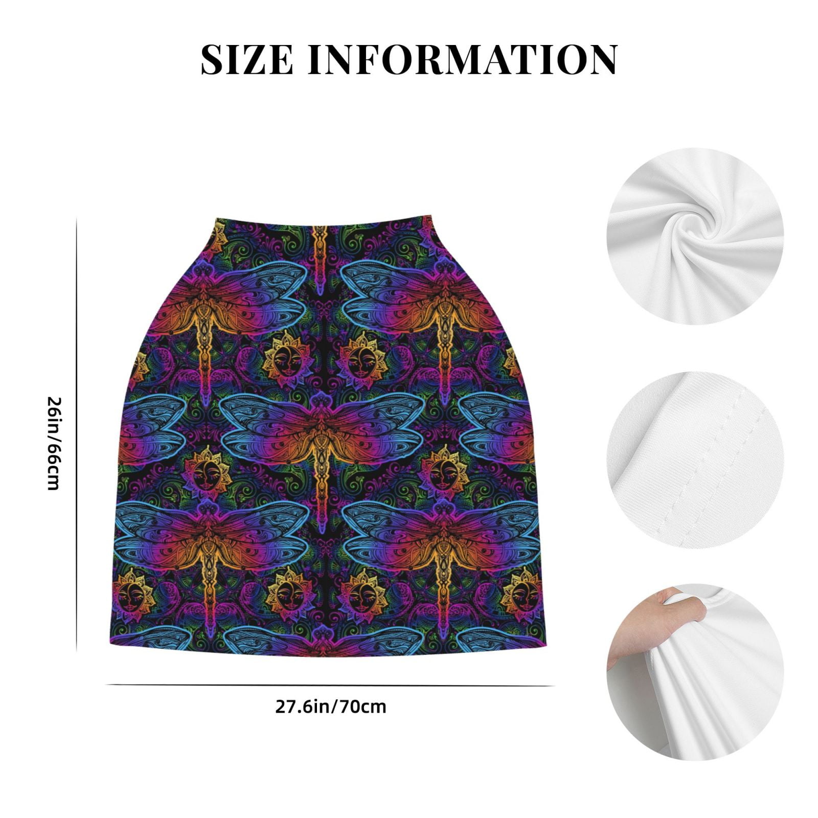 Fotbe Indian Mandalas Dragonfly Pattern Car Seat Covers for Babies, Nursing Breastfeeding Cover Infant Carseat Canopy, Soft Stretchy Carrier Cover