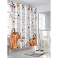 thumbnail image 3 of Fall Shower Curtain Orange Pumpkin Shower Curtains for Bathroom Thanksgiving Decor, Waterproof Polyester Shower Curtain Set with Hooks, Stall Long Size 54"x78" Sunflower Wood Grain, 3 of 6