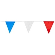 Plastic Patriotic Flag Banner, 32 ft, Red White and Blue, 1ct