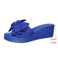 thumbnail image 4 of Xfvqtps Womens Bow Wedge Slide Sandals Casual Thick Sole Slip on Comfortable Outdoor Summer Shoes, 4 of 9