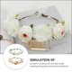 thumbnail image 3 of KAKOWELY 2 diademas de tela con diseño floral y corona de flores para niña (blanco y naranja), 3 of 4