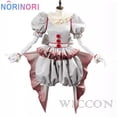 thumbnail image 5 of Disfraz de payaso de película Pennywise, disfraz de Cosplay con cambio de género, disfraz de Lolita de terror para Halloween, vestido de fantasía para mujer, conjunto completo para fiesta de carnaval, 5 of 5