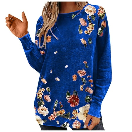 

TZNBGO Crewneck Sweatshirt Women Maternity Tops Fashion Printed Shirt Round Neck Long Sleeve Color Matching Tops Swim Tops Women Embroidered Tops For Women Summer Crop Tops For Women358