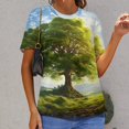 thumbnail image 6 of Tree with Life Women's Short Sleeve T-Shirt Crew Neck Casual Summer Trendy Loose Fit Tops, 6 of 6