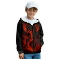 thumbnail image 3 of Chririnla Red Dragon Hooded Zip Up Hoodie for Teens and Kids - Lightweight Comfy Casual Top with Long Sleeve for Travel and Outdoor, 3 of 7
