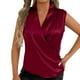 thumbnail image 2 of Camiseta sin mangas con cuello en V para mujer - Escote con volantes, tejido ligero, primavera/verano - Tallas S-XL, ropa informal/de fiesta, 2 of 8