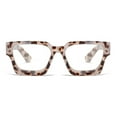 thumbnail image 2 of 5 Pairs of Leopard Print Thick Oversize Square Candy Color Reading Glasses 3.00 for Women and Men, Stylish Blue Light Blocking Spring Hinge Readers +3.00, 2 of 5