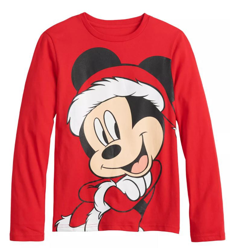 Toddler Boys' Disney Mickey Mouse Long Sleeve Henley Shirt Size 3T Red 
