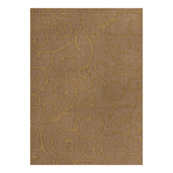 Unique Loom Outdoor Botanical Collection Area Rug - Vine (8' x 11' 4" Rectangle Light Brown/Brown)