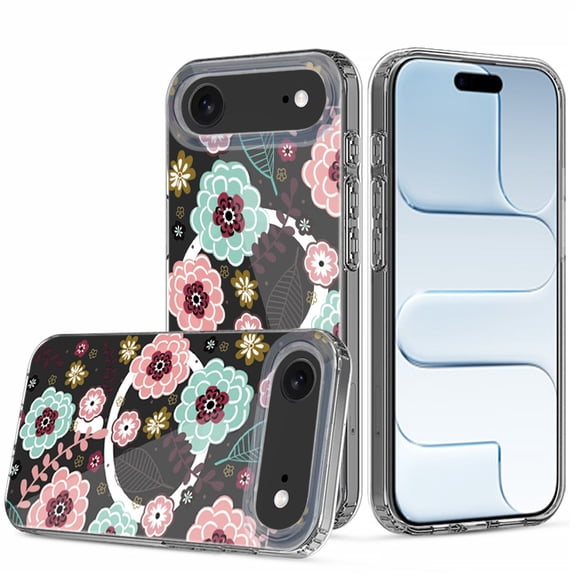 XPM for Apple iPhone 17 Phone Case, Hybrid Flower Design Stylish Fashion Case, MagSafe Compatible, Thick Shockproof Hard PC Cover for Apple iPhone 17 (6.3") (Colorful Flower)