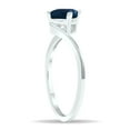 thumbnail image 3 of SZUL Women's Solitaire Sapphire Wave Ring in 10K White Gold, 3 of 5