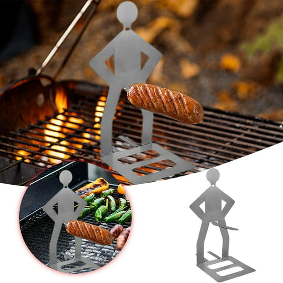 Portable Hot Dog Roaster,Funny Hot Dog Holders for Grill, 2025 New Stainless Steel BBQ Sausage Rack, Reusable Standing Man Hot Dog Stand Roaster, Novelty Gift for Barbecue, Camping, Spring Trip