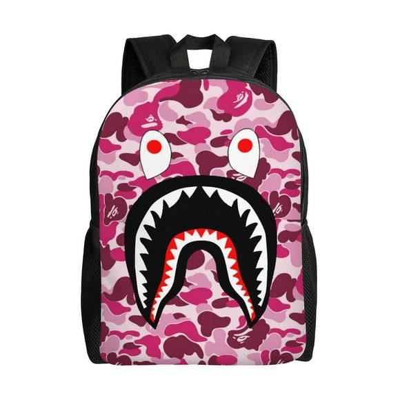Unisex Bape Shark Camo Backpacks School Bag Bookbag Casual Daypack Backpack YIJIA