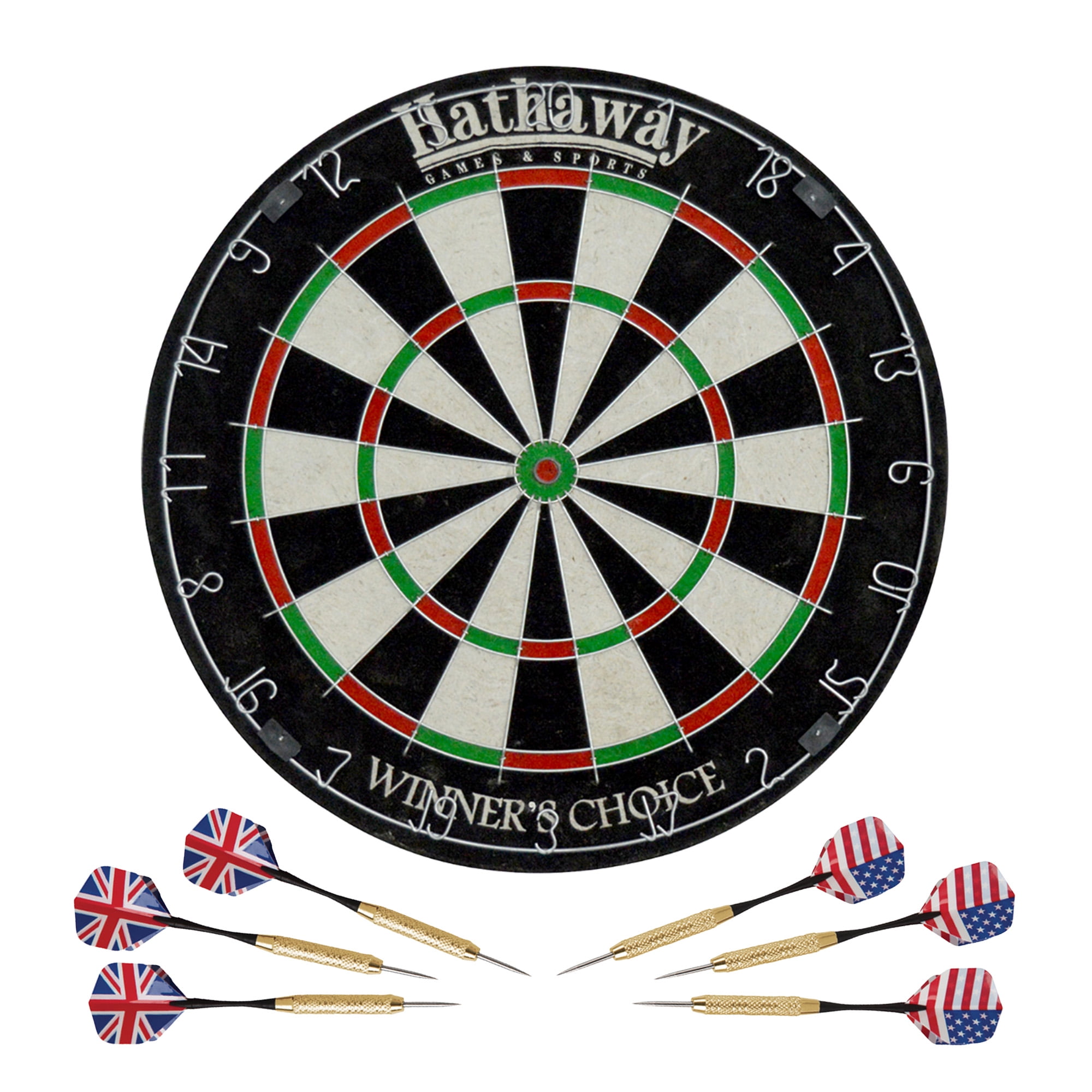 Triple Out Darts Tournament Bristle Dartboard with 6 Regulation