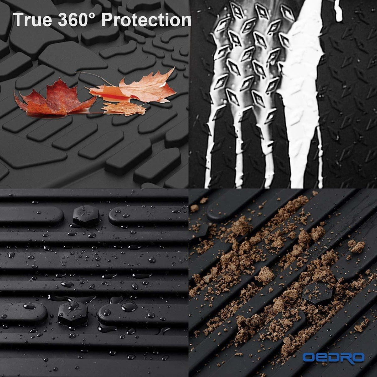 RVNI All-Weather TPE Rubber Front and Rear 3-Piece for 2015-2023 2024 Ford F150 Super Crew Cab Floor Mats Set