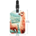 thumbnail image 6 of Square 2Pack PU Leather Alpaca Cruise Luggage Tag with Privacy Cover and Name ID Tag for Travel Handbags Backpacks Luggage Tags, 6 of 6