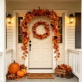 thumbnail image 4 of Artificial Maple Leaves Pumpkins Sunflowers and Vines Garland Flexible Reusable 69 Inch for Thanksgiving Home Decor, 4 of 6