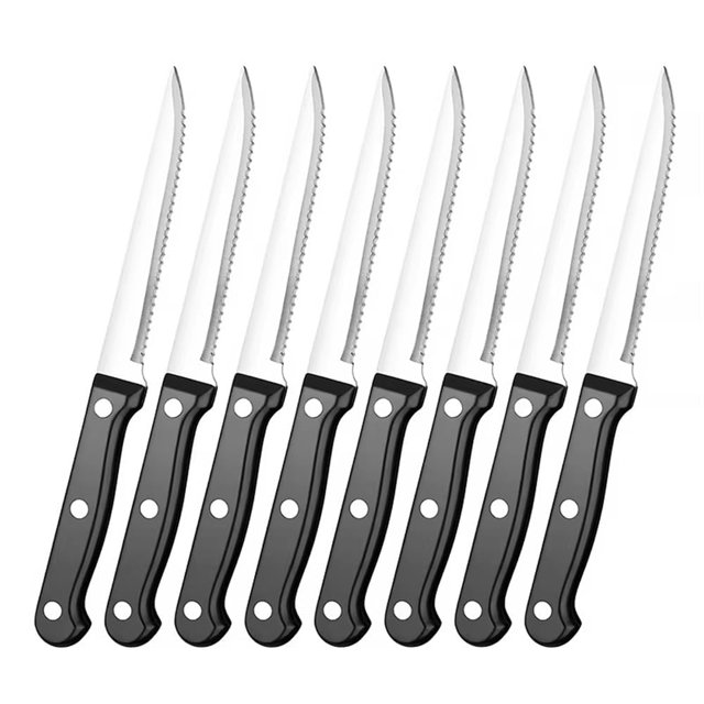 Steak Knives 8 Piece Set Sharp Serrated Dinner Knife for Meat Chicken and Bread,Dishwasher Safe