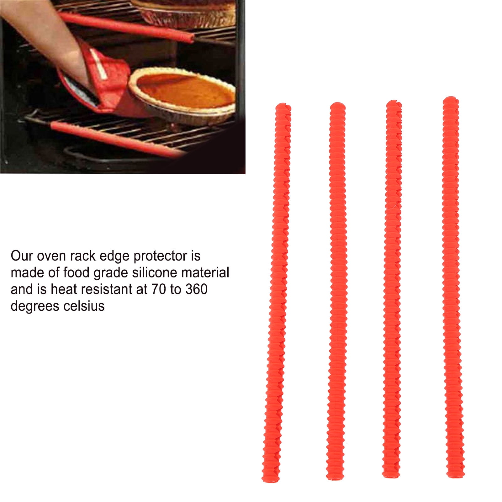 Oven Shelf Rack Guard, 4PCS Silicone Oven Rack Protector Against Burn Heat resis tant  For Restaurant