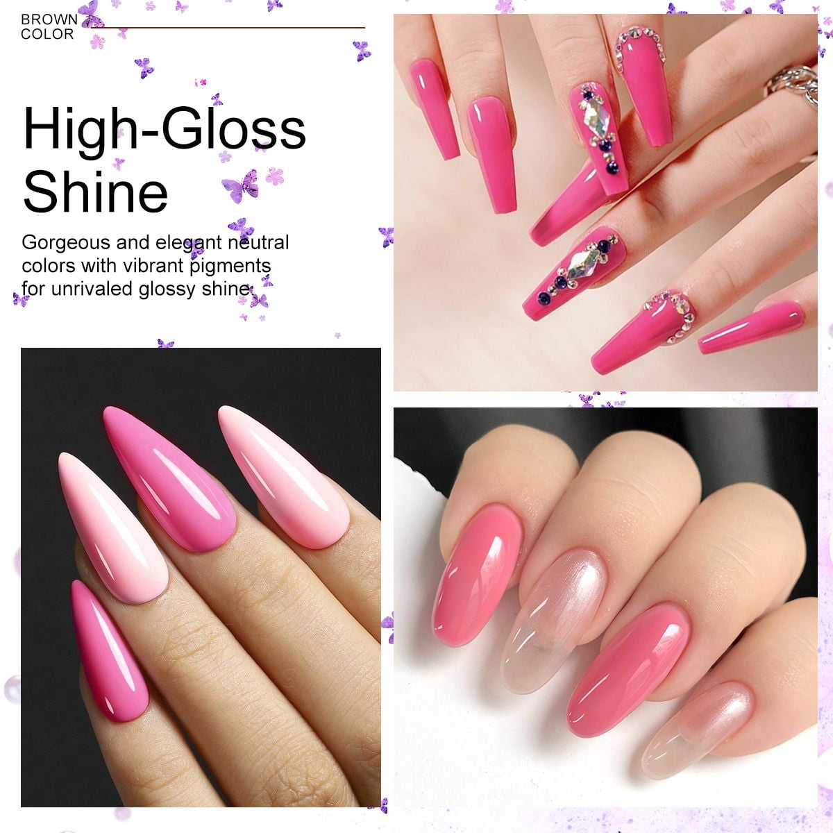 6Pcs Gel Polish Set, 6 Vibrant Colors UV Gel Nail Polish Red Blue Green Christmas Gift for Women Girls