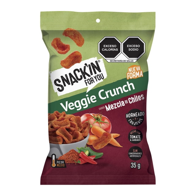 Botana Snack'in For You veggie crunch mezcla de chiles 35 g