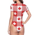thumbnail image 4 of Easygdp Maple Leaves1 Women'S Waist-Cinching Short-Sleeved Onesie, Olastic Onesiet,Snaps At Bottom,Easy To Put On And Take Off - Small, 4 of 9