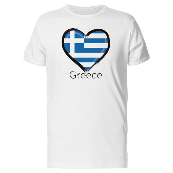 Greece Flag Heart Tee Men's -Image by Shutterstock