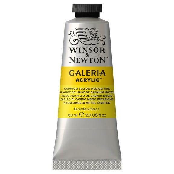 Winsor & Newton Galeria Acrylic Paint, 60ml, Cadmium Yellow Medium