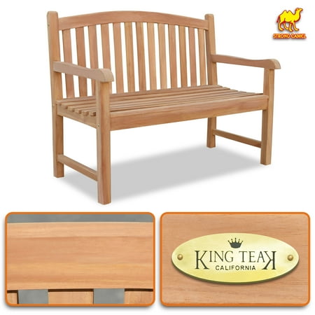 Eco Teak Garden Furniture Strong Camel 4ft Long Teak Wood Garden Bench Seat Outdoor Terrace Patio Seating Furniture ()
