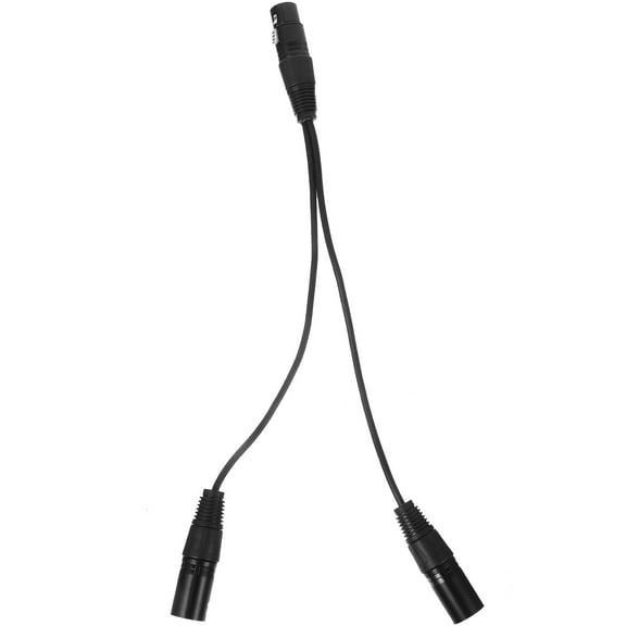 HOMEMAXS Practical XLR Male to 2 Female Y-shaped Splitter Cable for Microphone Use Black 1 Unit