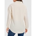 thumbnail image 3 of Cuteduck Women's Waffle Knit Tops Henley Casual Shirts Long Sleeve V Neck Solid Color Casual Tunic Tops S-XXL, 3 of 10