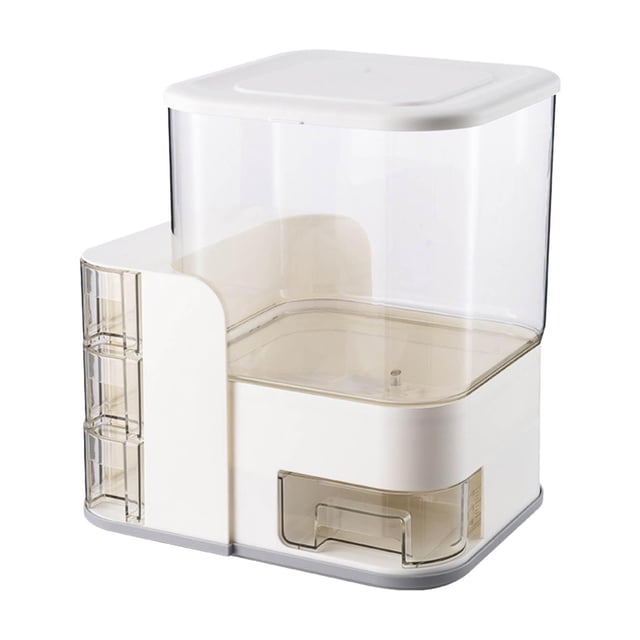 Contenedor de almacenamiento de 4 rejillas Dispensador de granos integrales Dispensador de almacenamiento para cereales secos gris