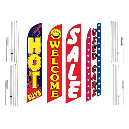 4 Swooper Flags With 4 Pole Kits Hot Buys Welcome Sale Used Cars